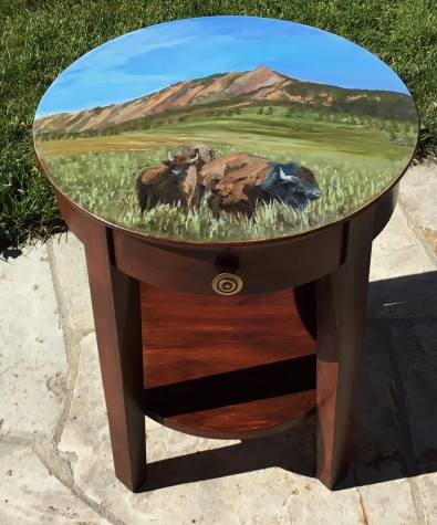 Boulder Buffalo/Landscape Side Table